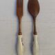 Wooden and porcelain salad covers