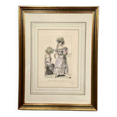 Fashion engraving, Les Parisiennes, dated 1828