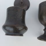 Bronze damasked covered pots Kadjar Afghanistan Persian Islamic art