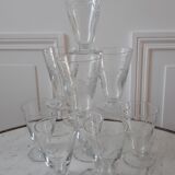 Set of 9 crystal wine glasses engraved 30s
