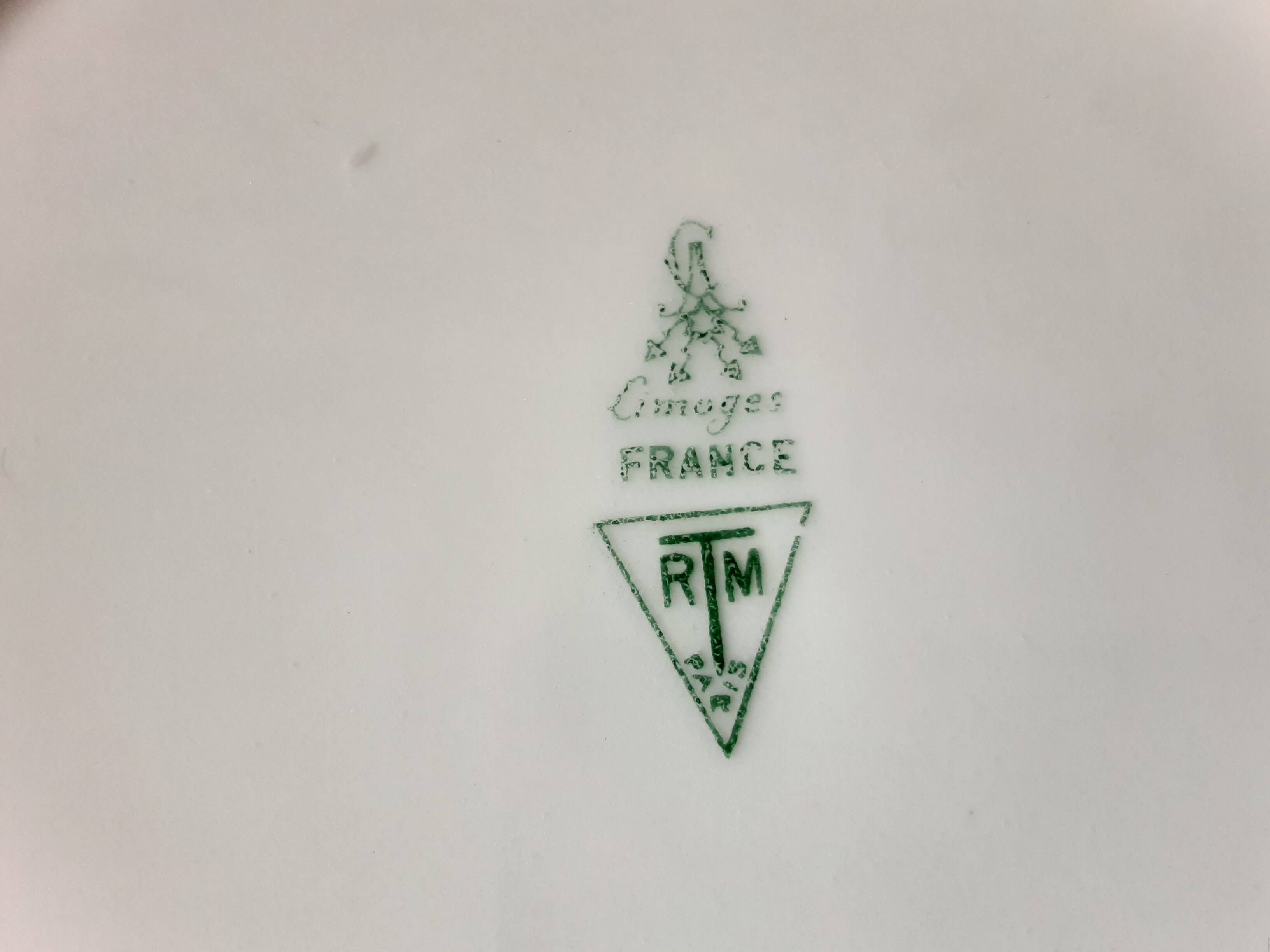 Set of 6 R T M Paris dessert plates