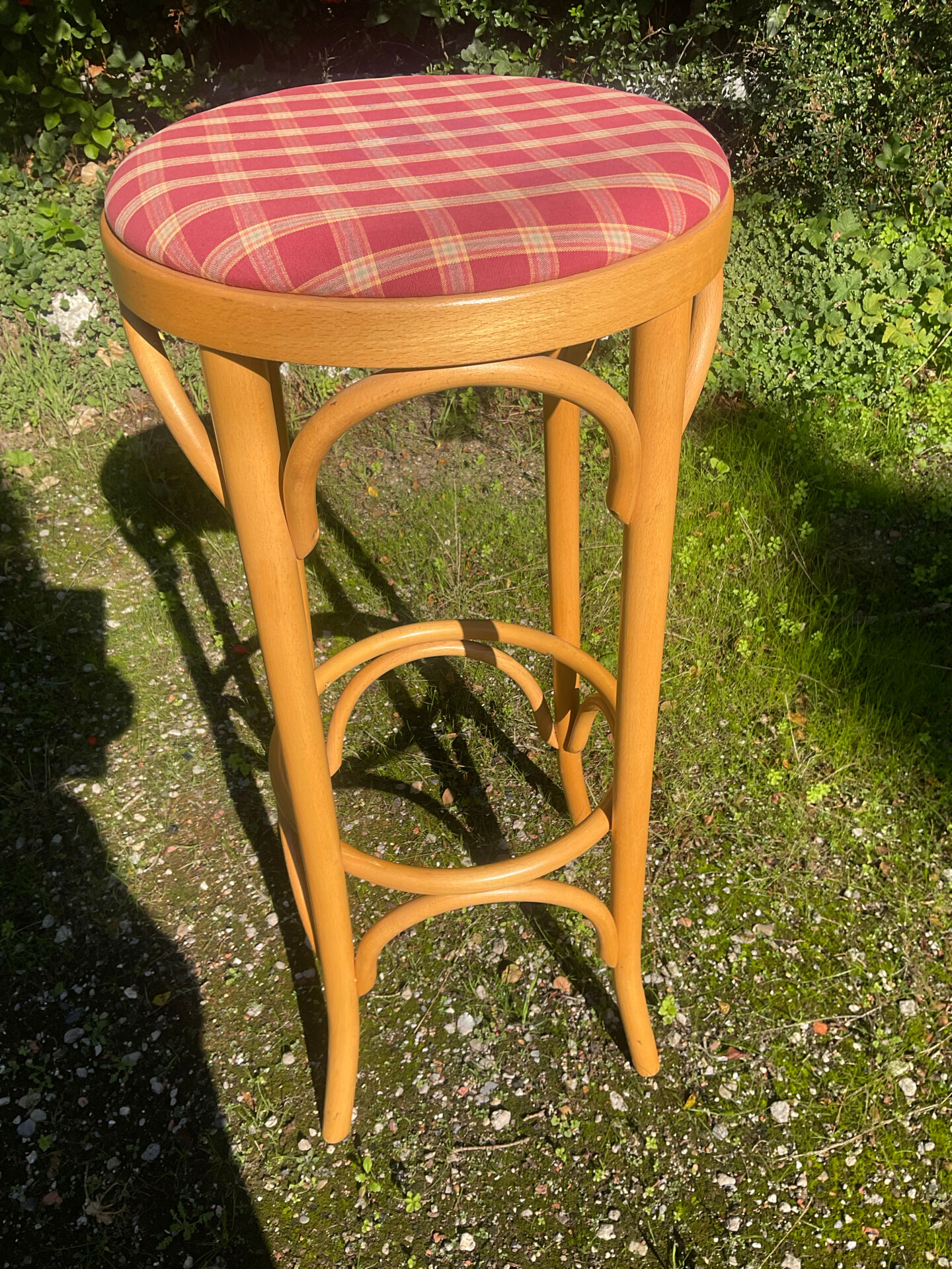 Vintage rattan bar stool from the 70s.