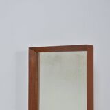 Danish wall mirror with rim and drawer in teak, 1960s