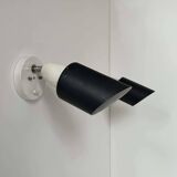 Pair of vintage adjustable wall lights, black and white, Raak Netherlands 1970