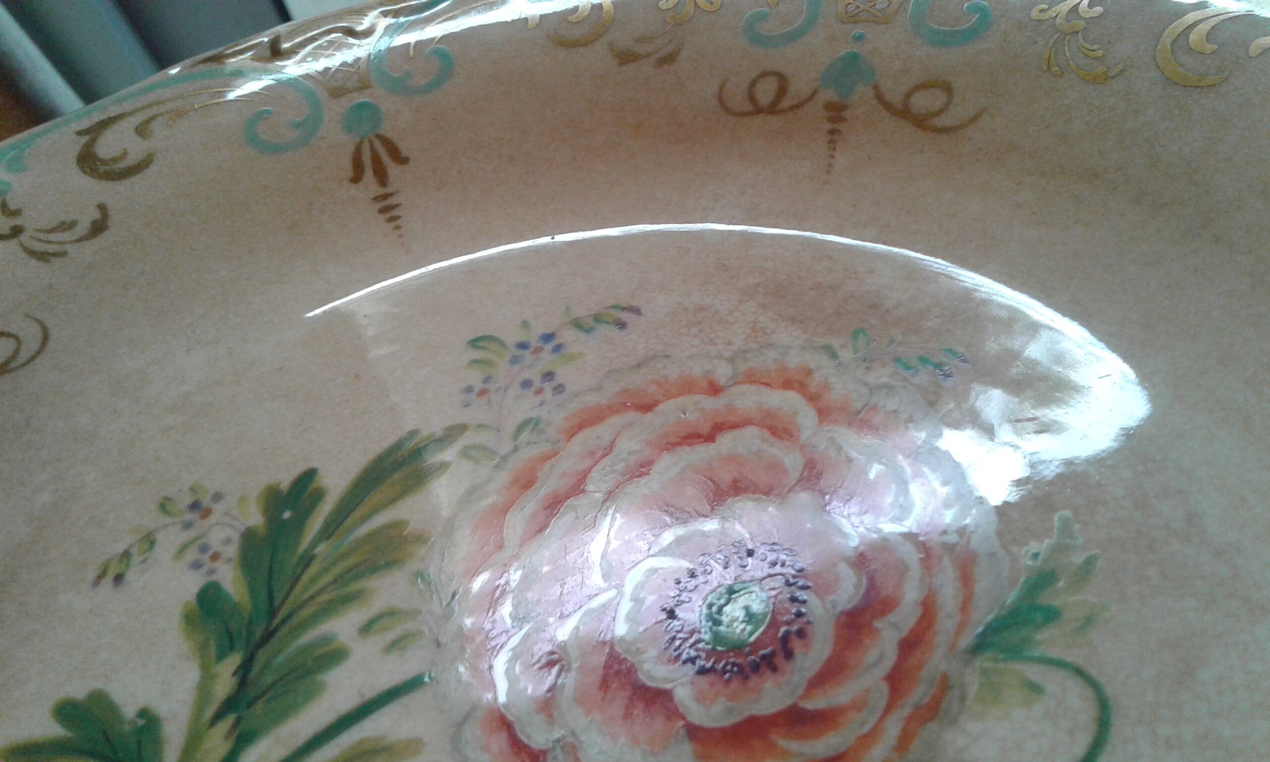 4 Old plates. Flowers. 19th