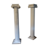 Pair of plaster Ionic columns H 2.25 m