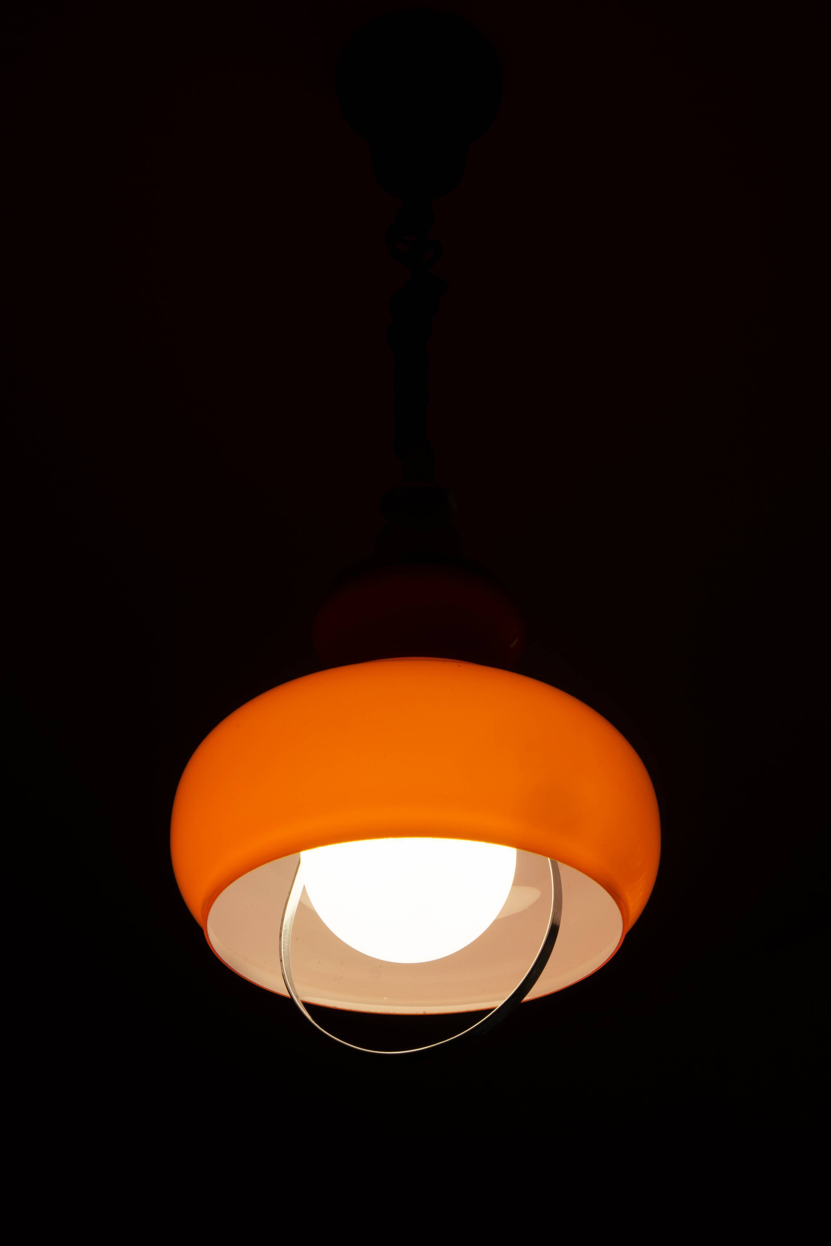 Space Age Opaline Glass Pendant Light