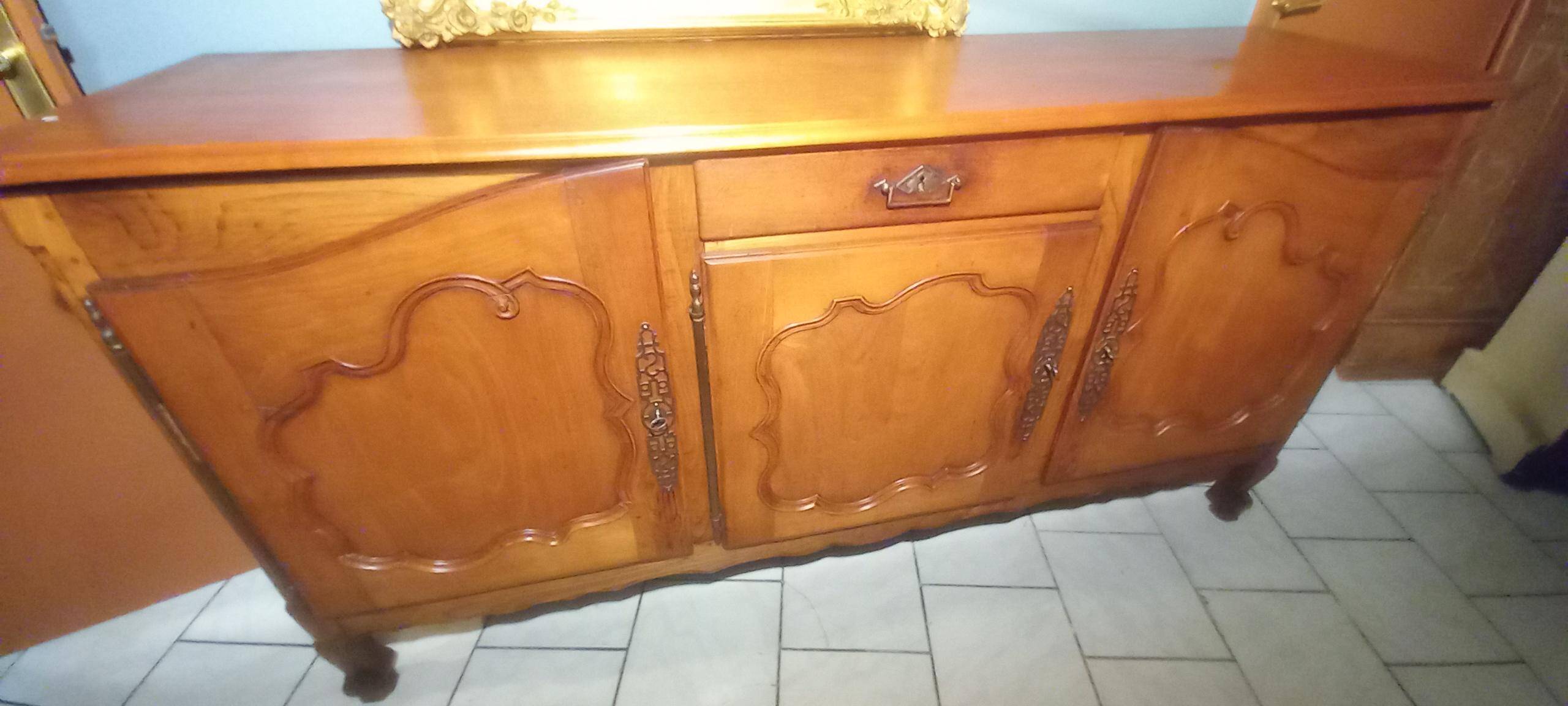 Louis XV oak and cherry wood sideboard