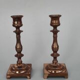 Paire de chandeliers anglais en bronze