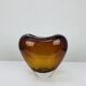 Vintage Holmegaard style blown glass heart vase