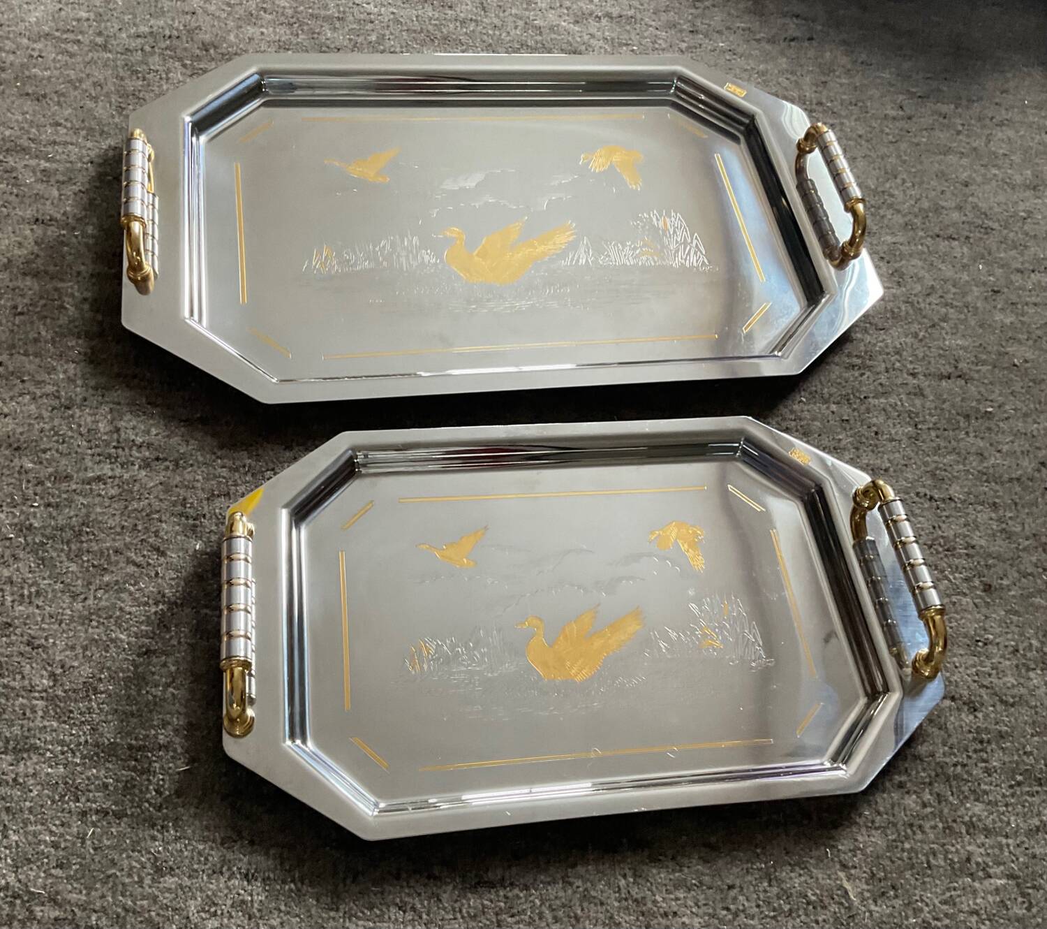 Giorinox Italy vintage tray duo