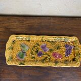 Elongated dish in yellow Digoin Sarreguemines Barbotine