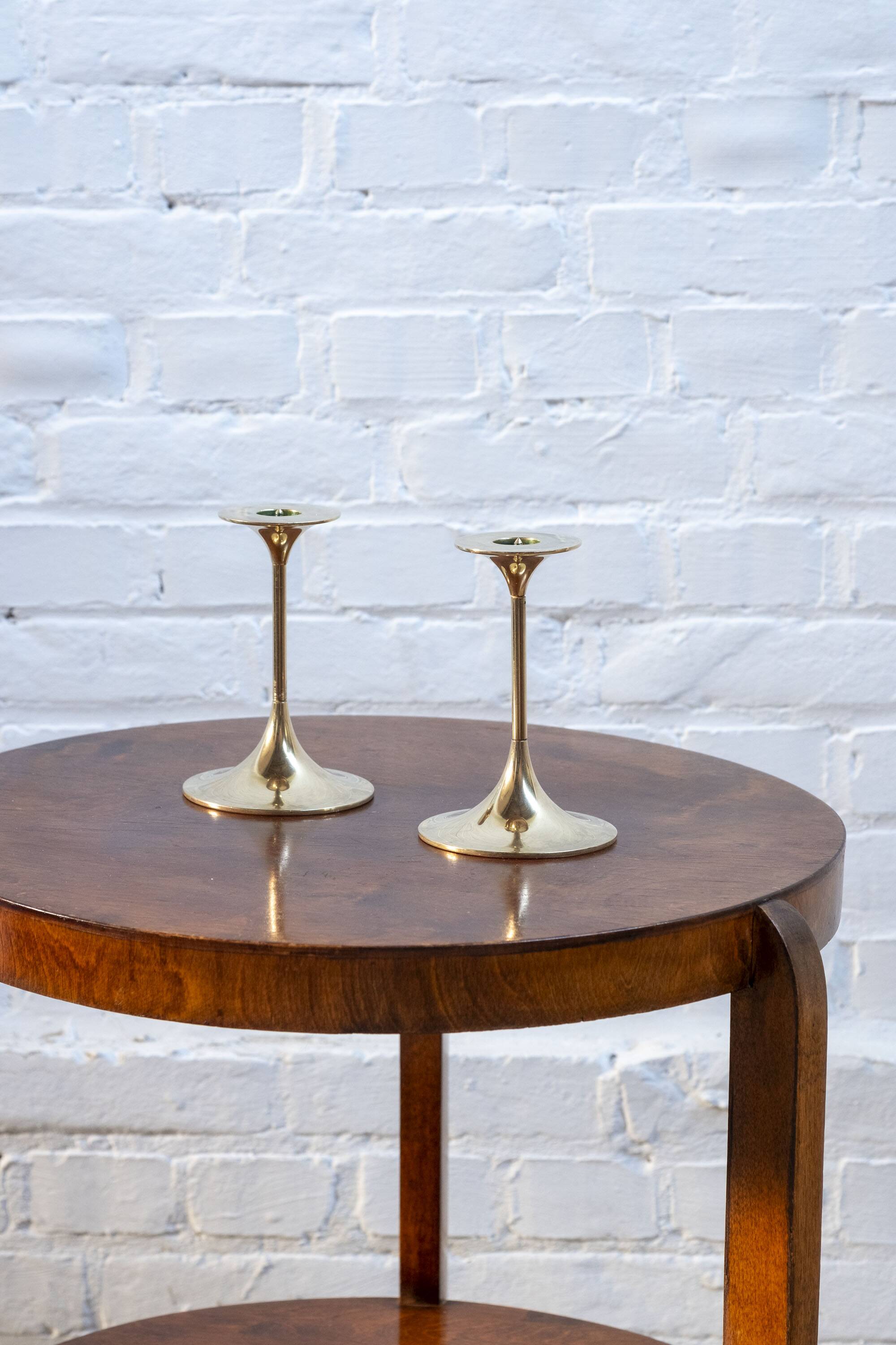 2x Brass Candle Holder by Max Brüel for Torben Ørskov, 1960s Denmark