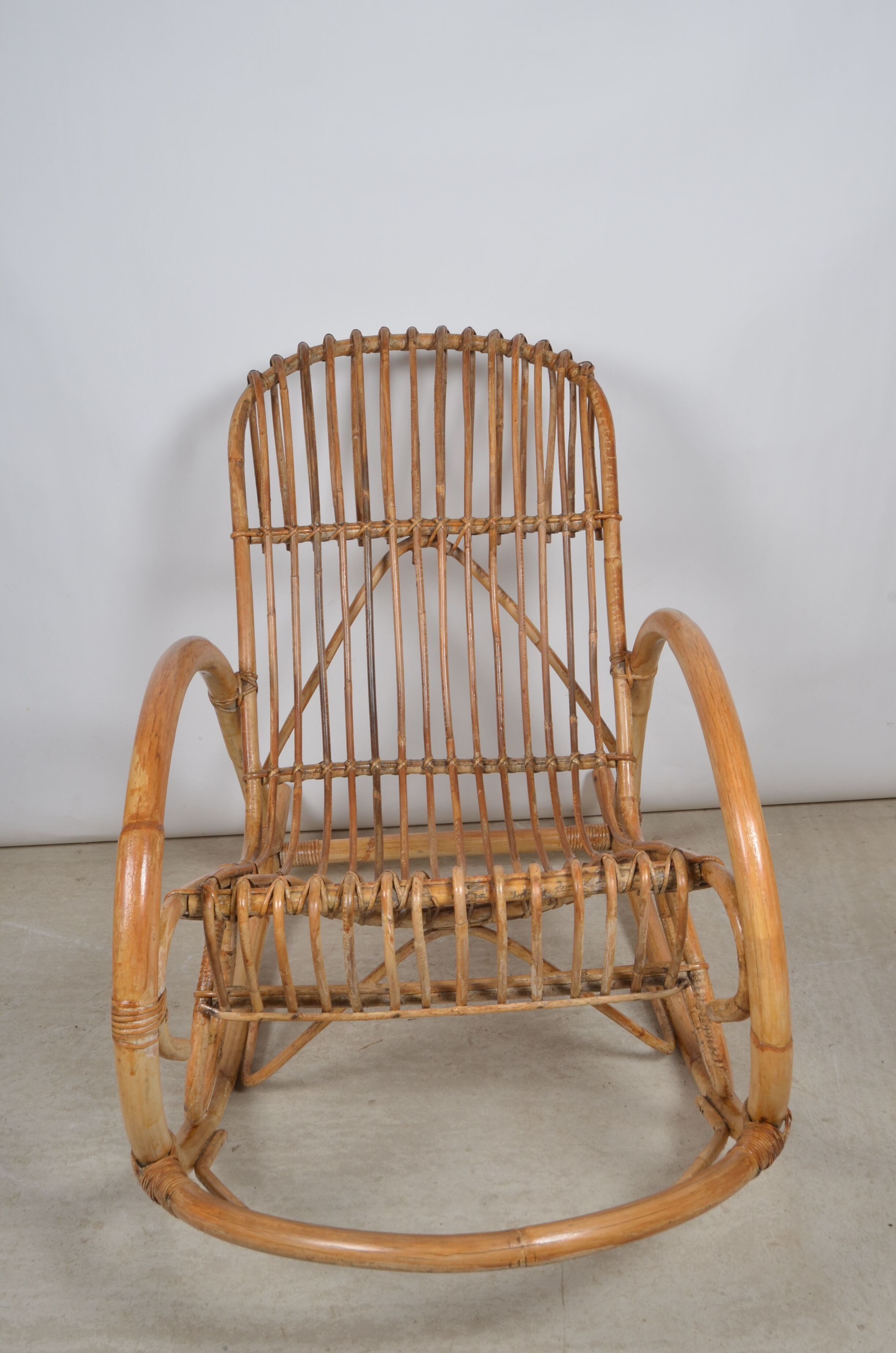 Rocking-chair bamboo and rattan