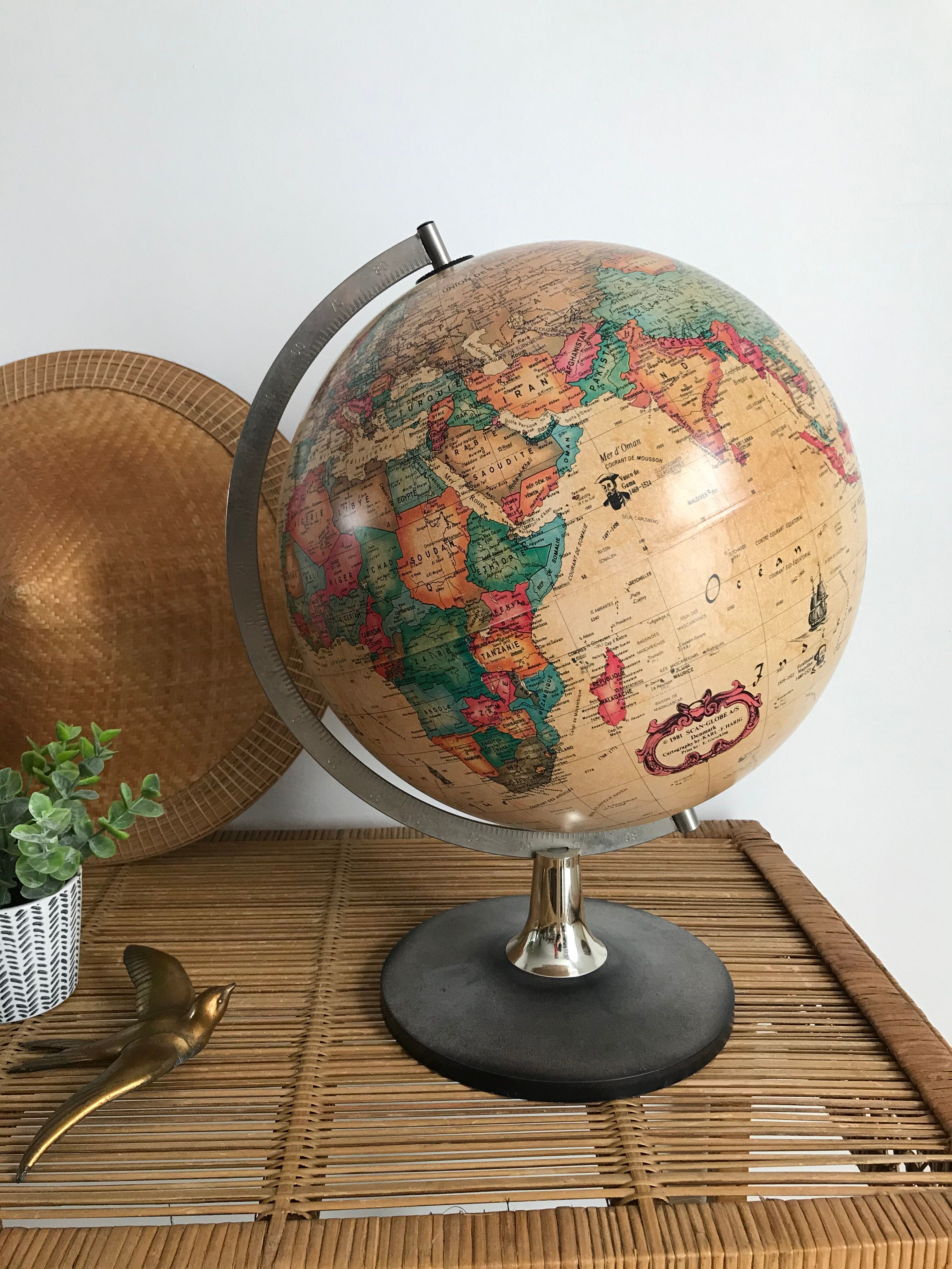 Scanglobe globe "world antique" made in denmark 1981