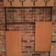 Wall coat holder in metal and wood 1960
