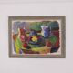 Original mid-century Swedish oil on canvas – “Kubisk Jug and Fruit” by Bror Göransson – vintage & framed – 75 × 58 cm (29.5" × 22.8")
