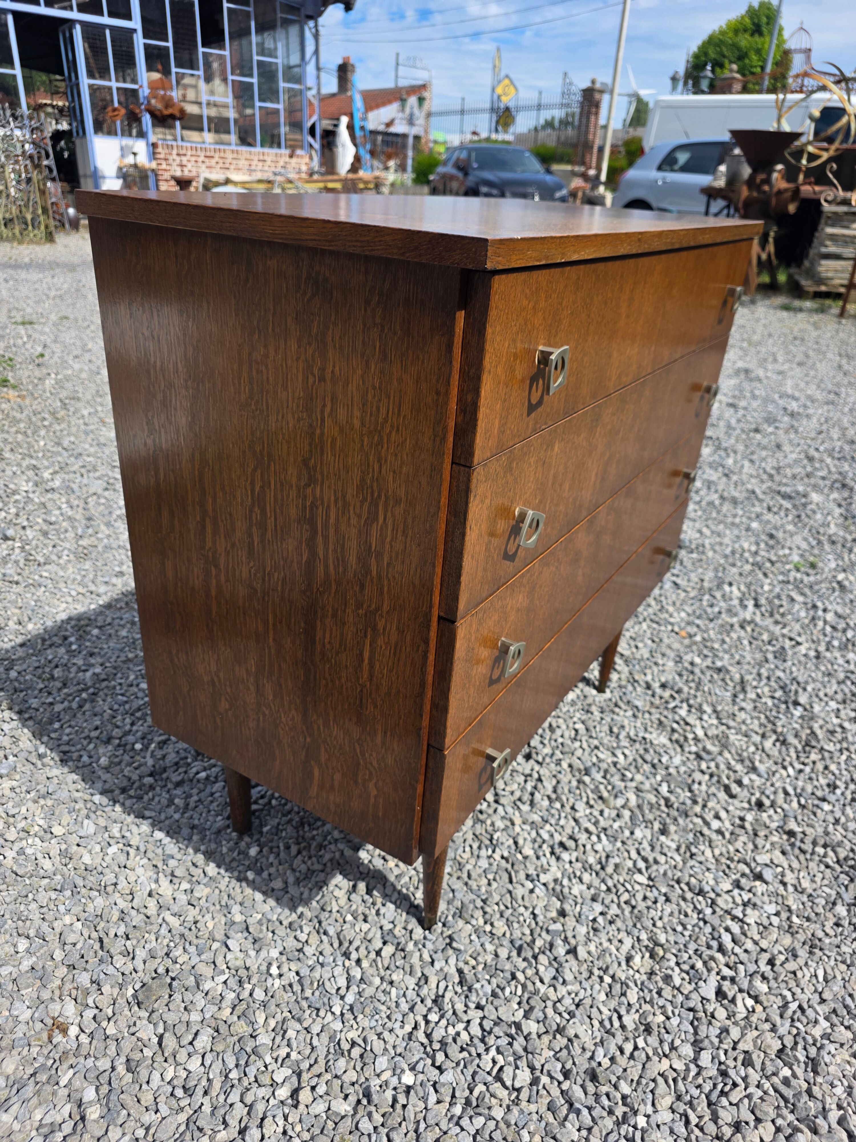 Vintage oak commode from the 1960s.