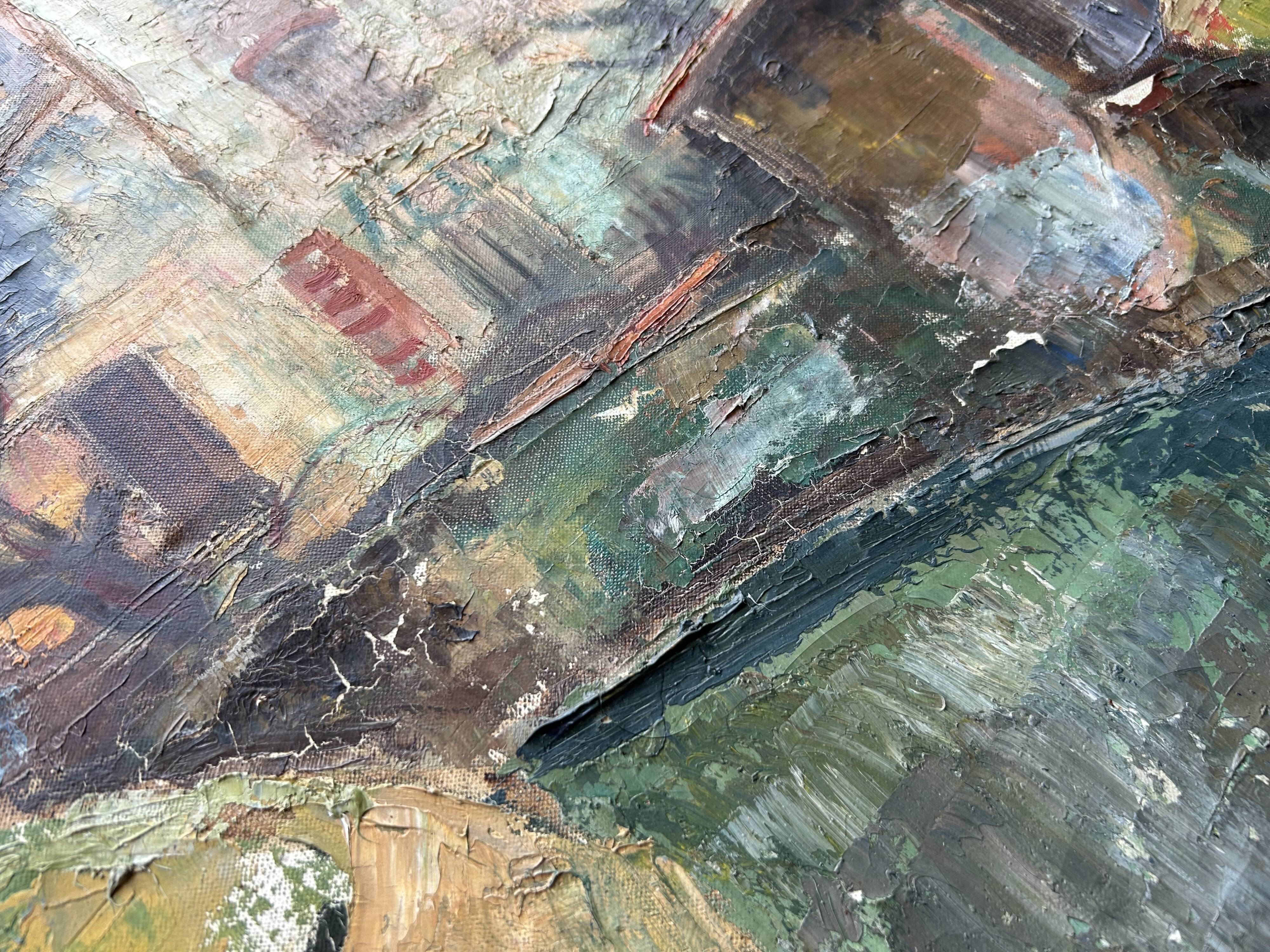 Antique painting signed Serge Delaveau