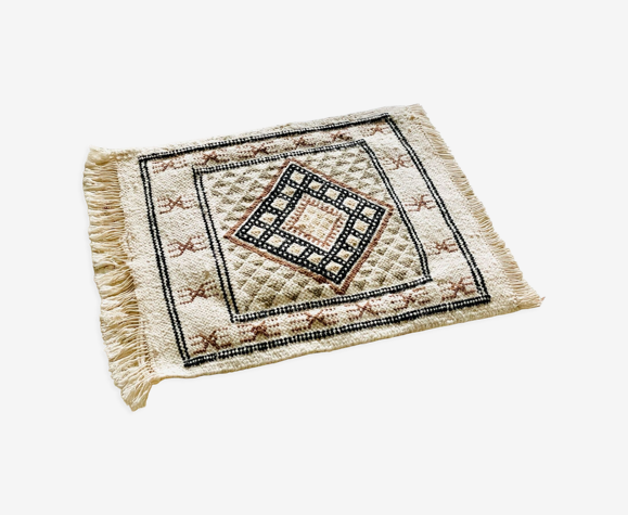 Tapis vintage kilim en laine - 45cm x 38cm