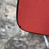 Pair of red Formica chairs Roc 1960
