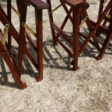 Lot of 6 foldable chairs in solid teak Roland Vlaemynck