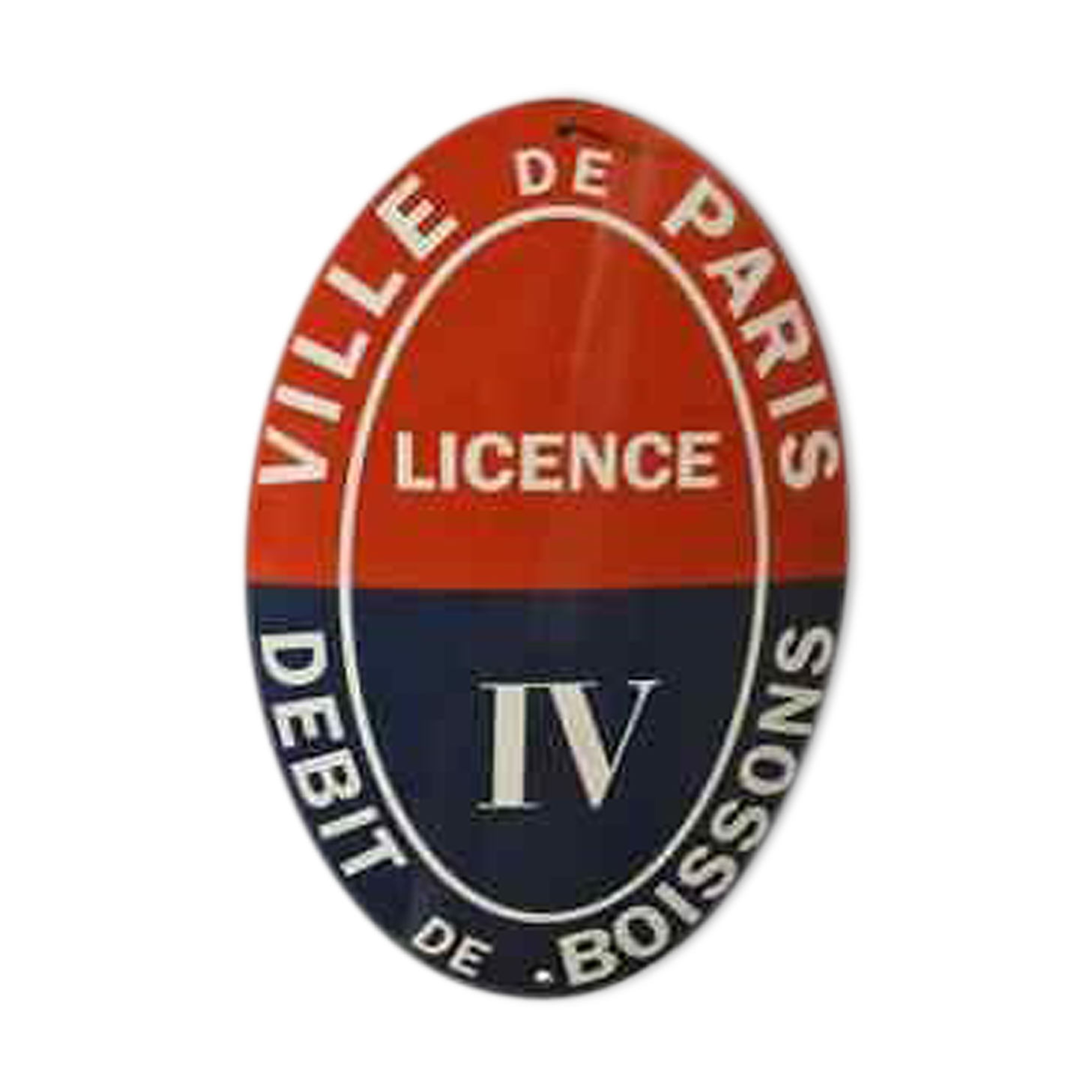 license IV / enamel plate
