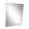 Design mirror with blue beveled glass background