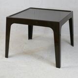 Fiberglass table, brown, France, circa 1970