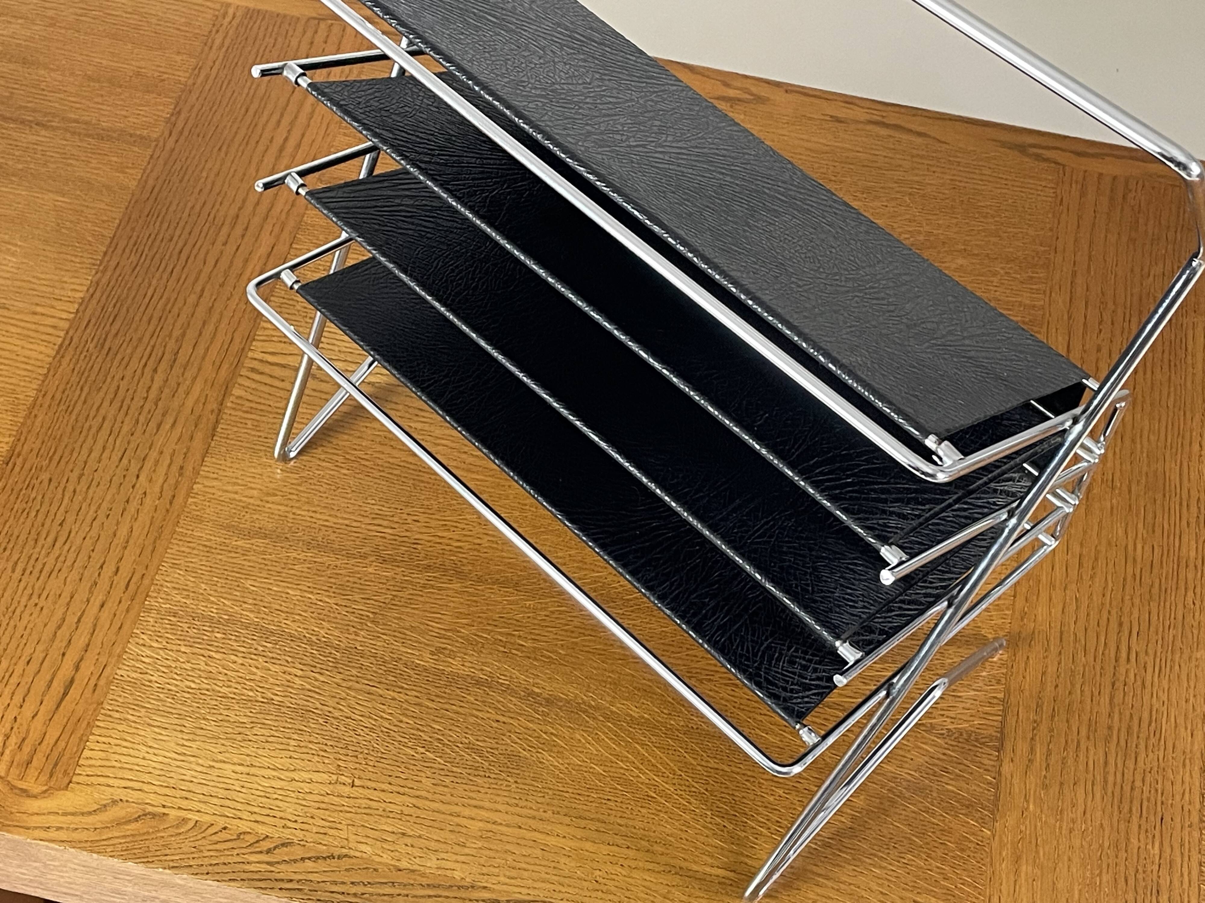 Vintage magazine rack by voss, germany, 1960s