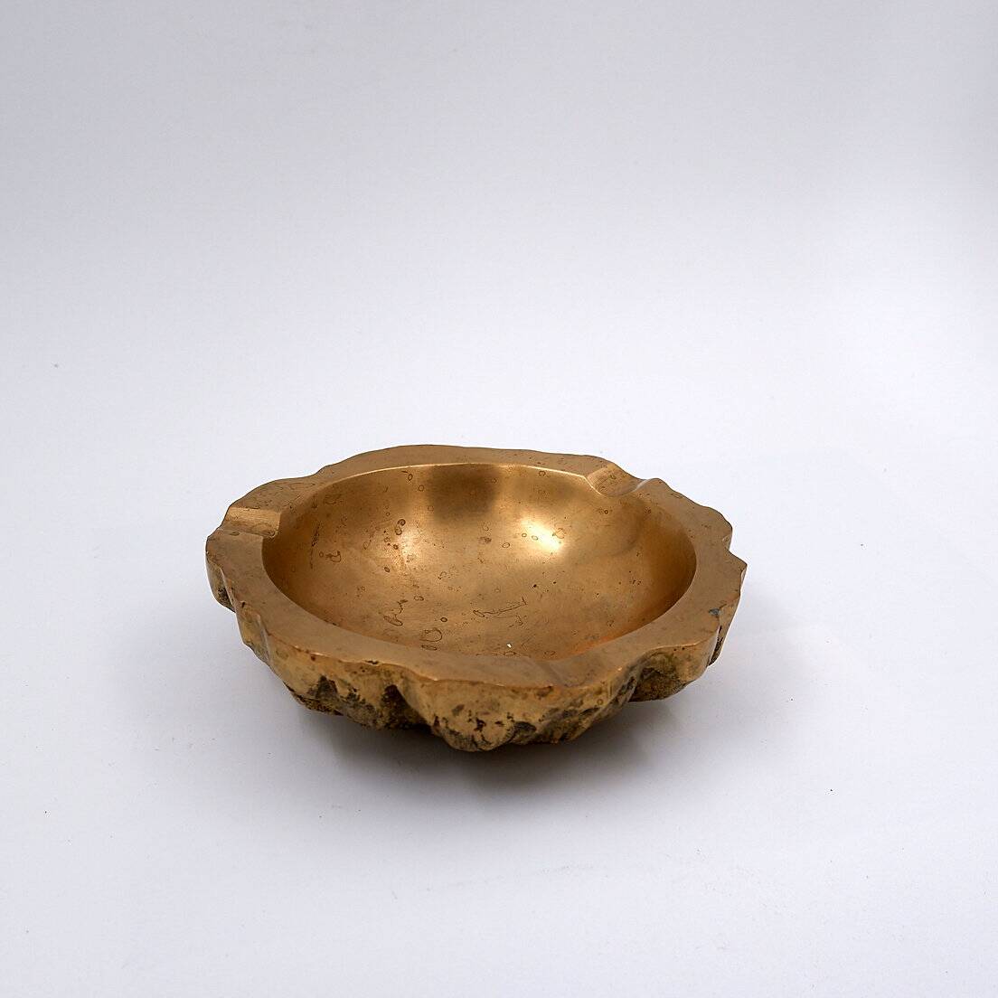 Brutalist 50s Brass Ashtray /