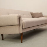 Scandinavian 3-seater sofa in beige, completely restored