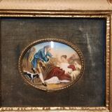 Peinture émaillée/sous verre - Ancien - Signé