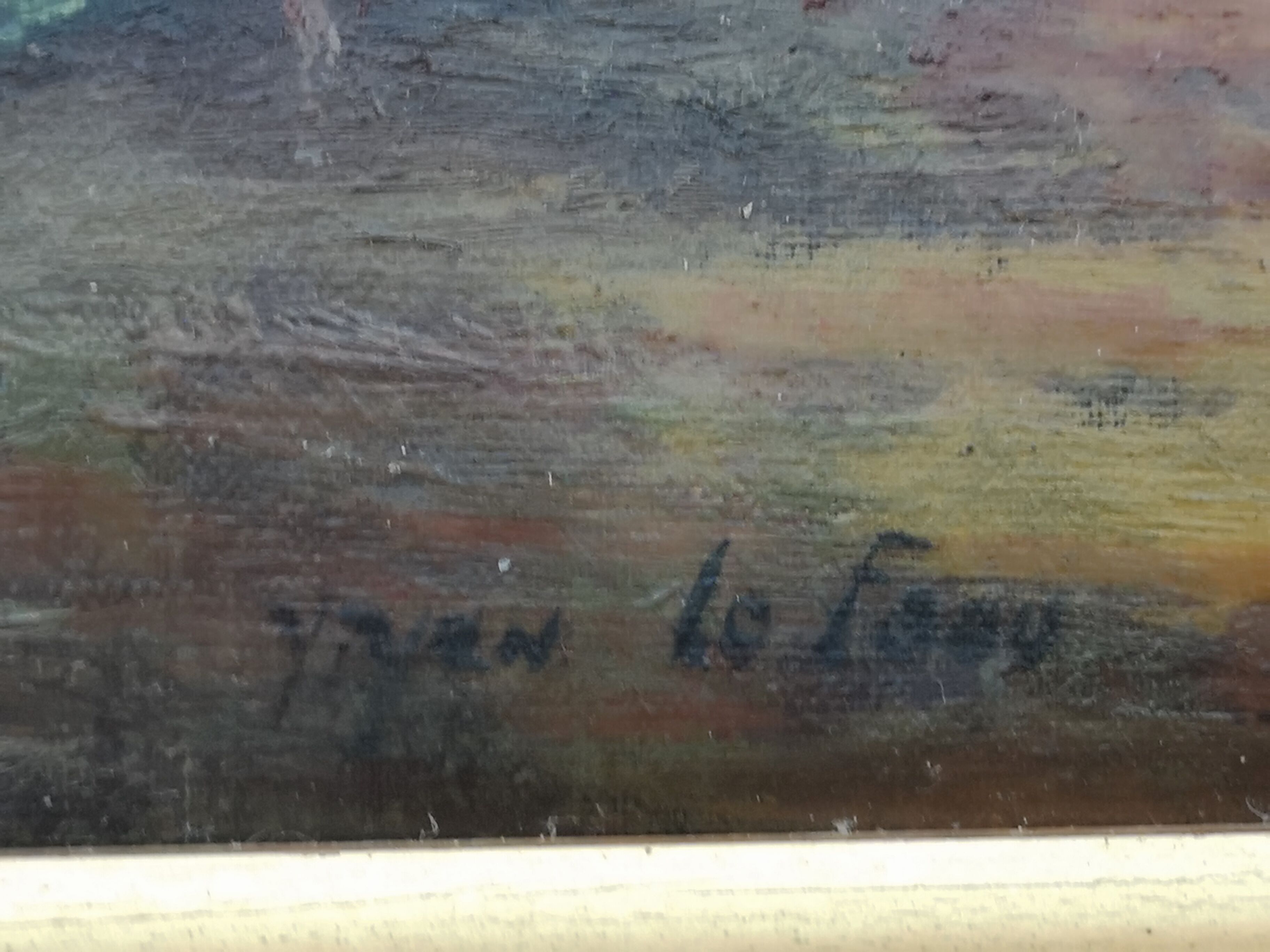 Tableau ancien huile sur toile de  Marine FRANÇAIS XIXe  Signe.