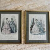 Old frames with illustrated pages Modes de Paris