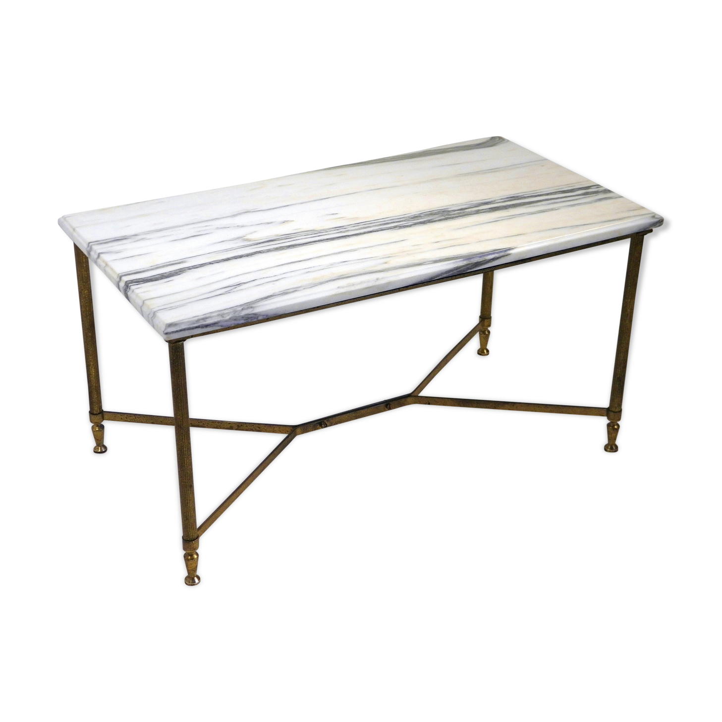 Coffee table marble and gold metal