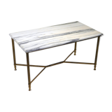 Coffee table marble and gold metal