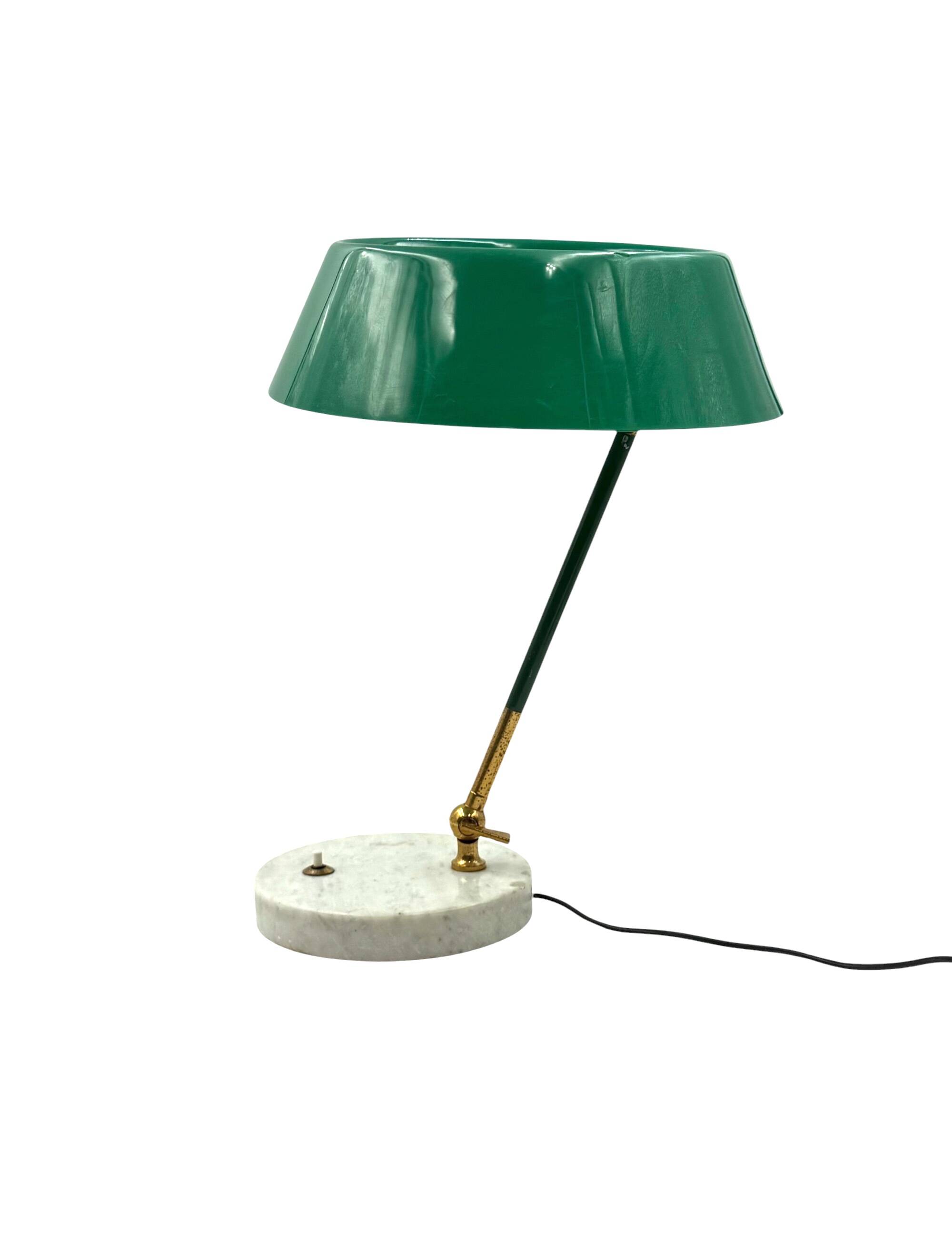 Mid-century green table lamp, Stilux Milano Italy, 1960s
