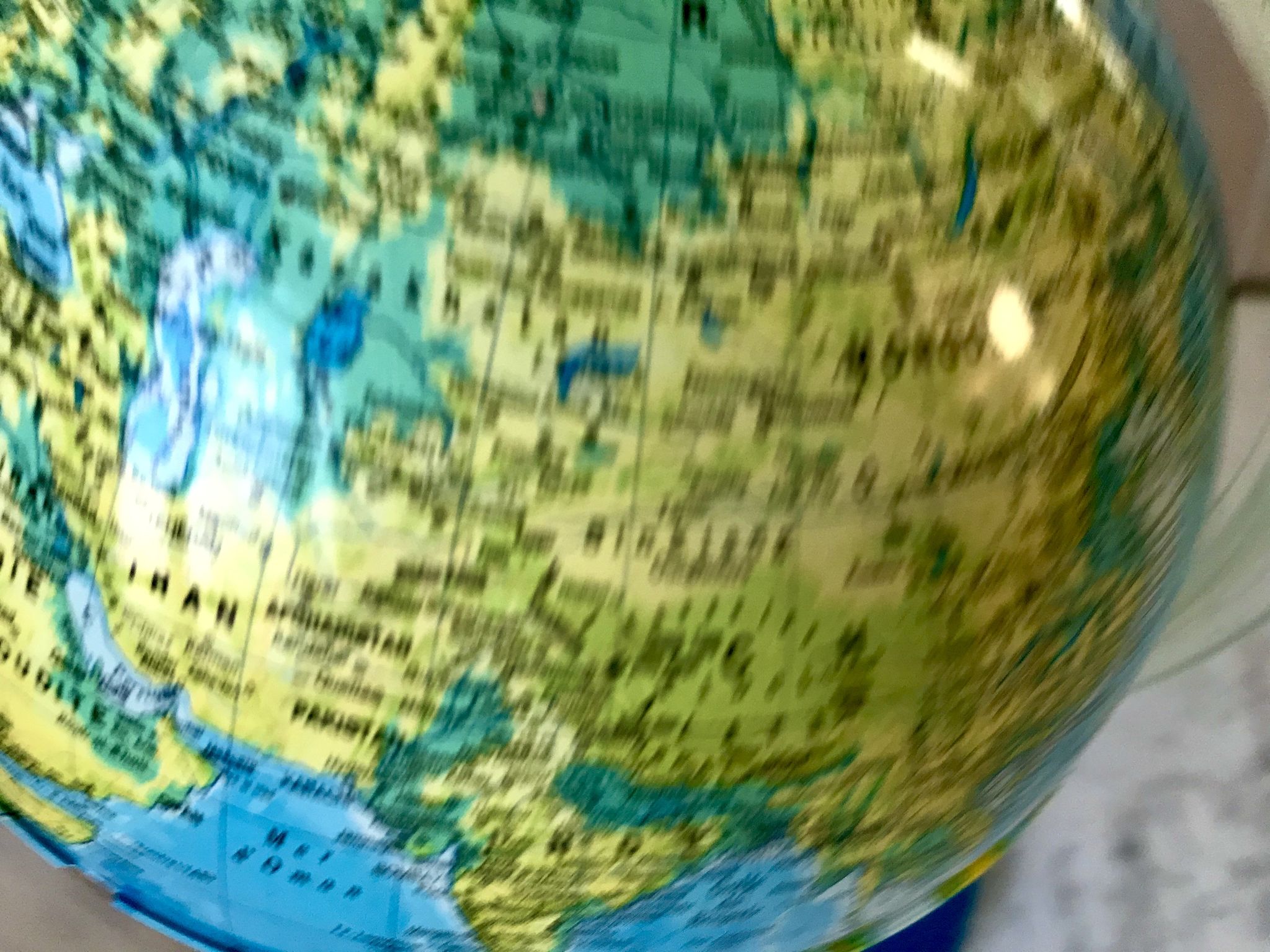 Globe terrestre lumineux années 70