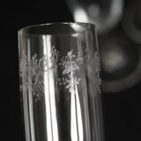 Suite of 6 Baccarat crystal flutes, model Sévigné, signed
