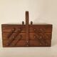 Travailleuse de table portative en bois vintage