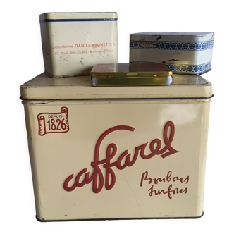 Lot 4 vintage metal boxes - caffarel