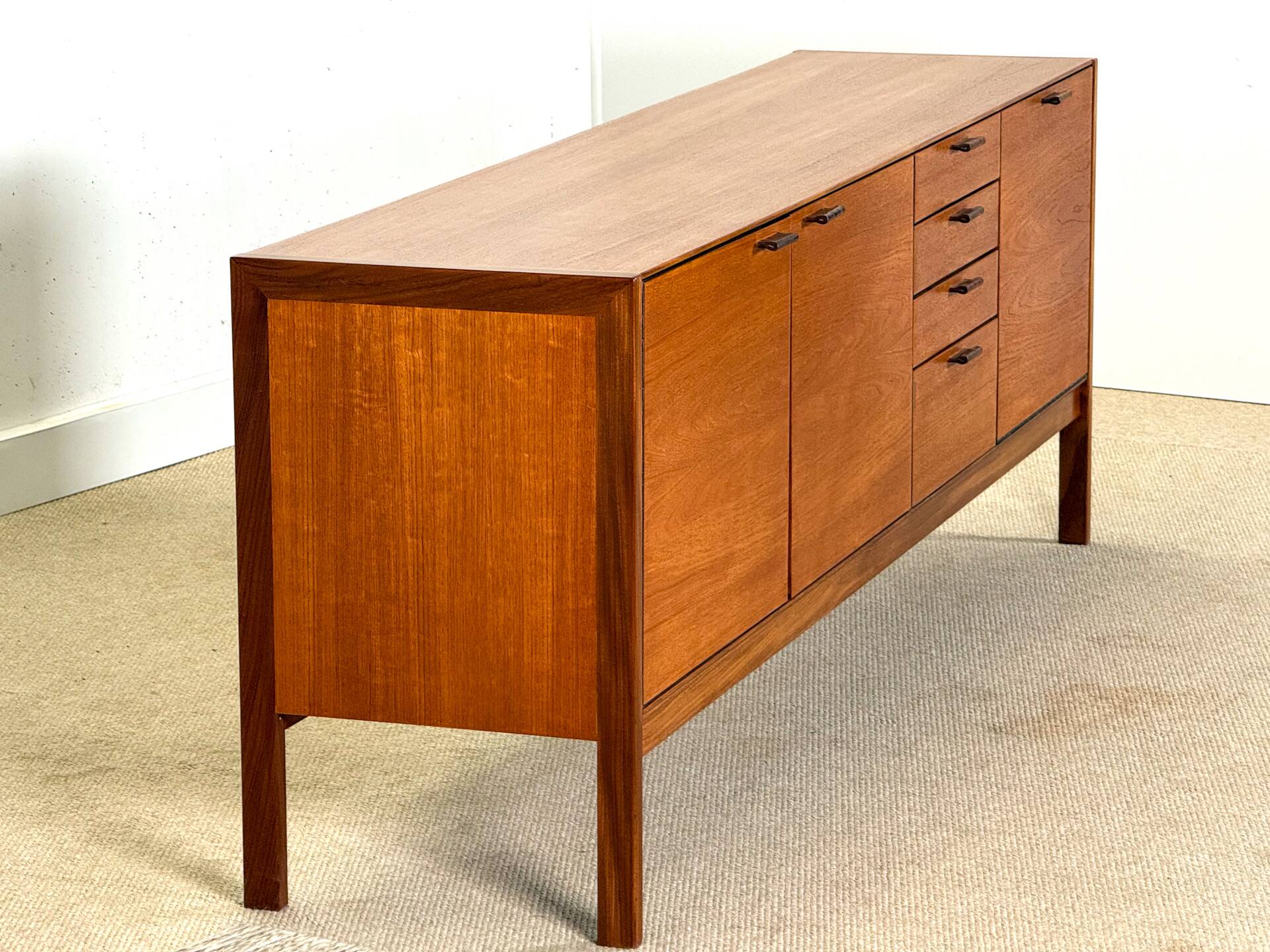 Mid-Century Sideboard by Meredew (Brown Leather Handles)