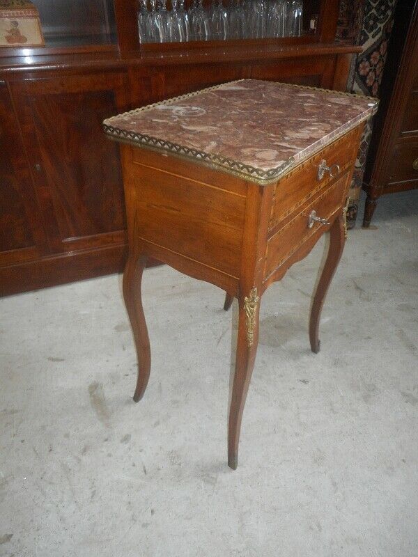 Bedside Louis XVI marqueterie with on 19th siecle
