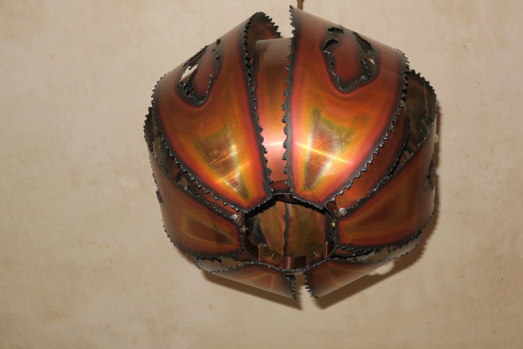 Brutalist pendant light, Denmark 1970s