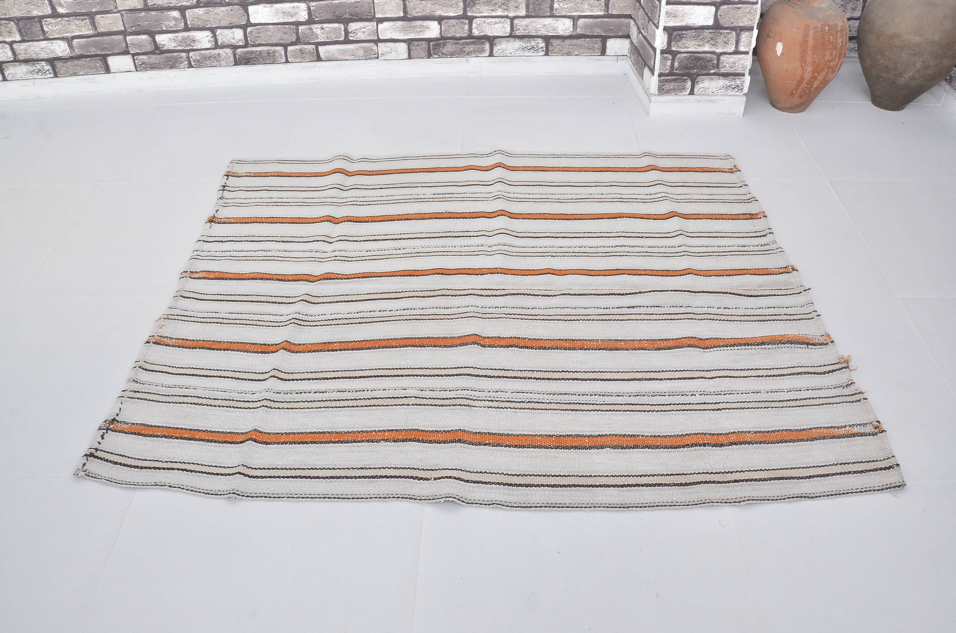 Stripe Anatolian Hemp Kilim Rug sku 3681