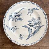 Round ironstone dish Luneville K&G tulip motif