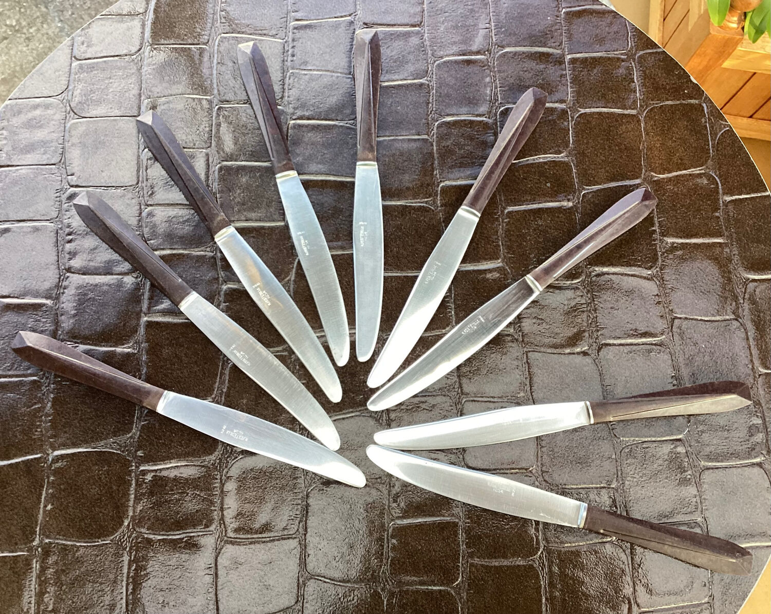 Set of 9 vintage a.fontenille 1034 table knives