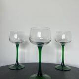 Set of 3 vintage stemmed glasses