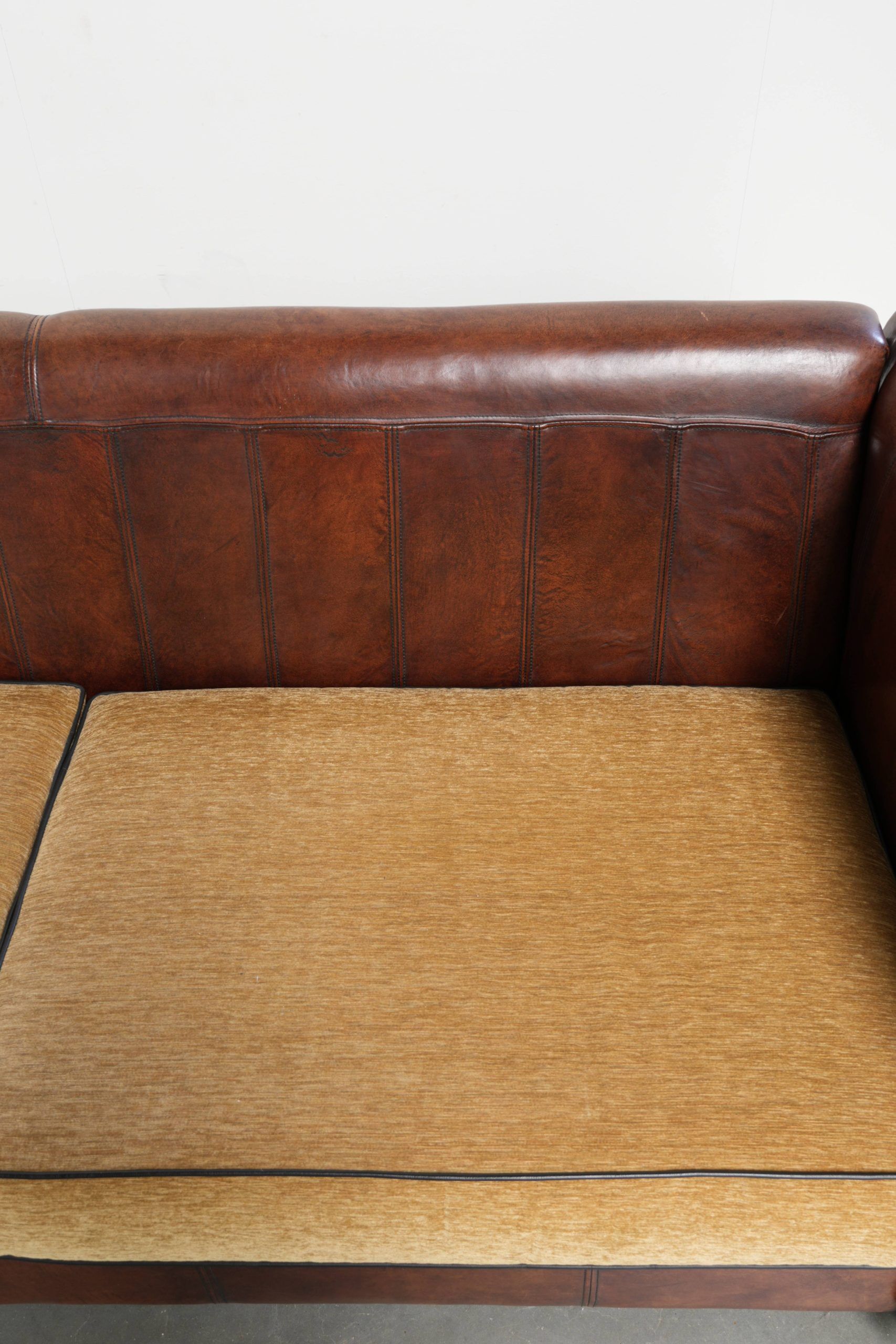 Sheepskin 3-seater sofa from the late 20th century with removable armrests